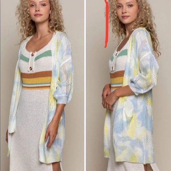 POL Hand Dyed Kimono Cardigan Size Small New - Picture 2 of 15